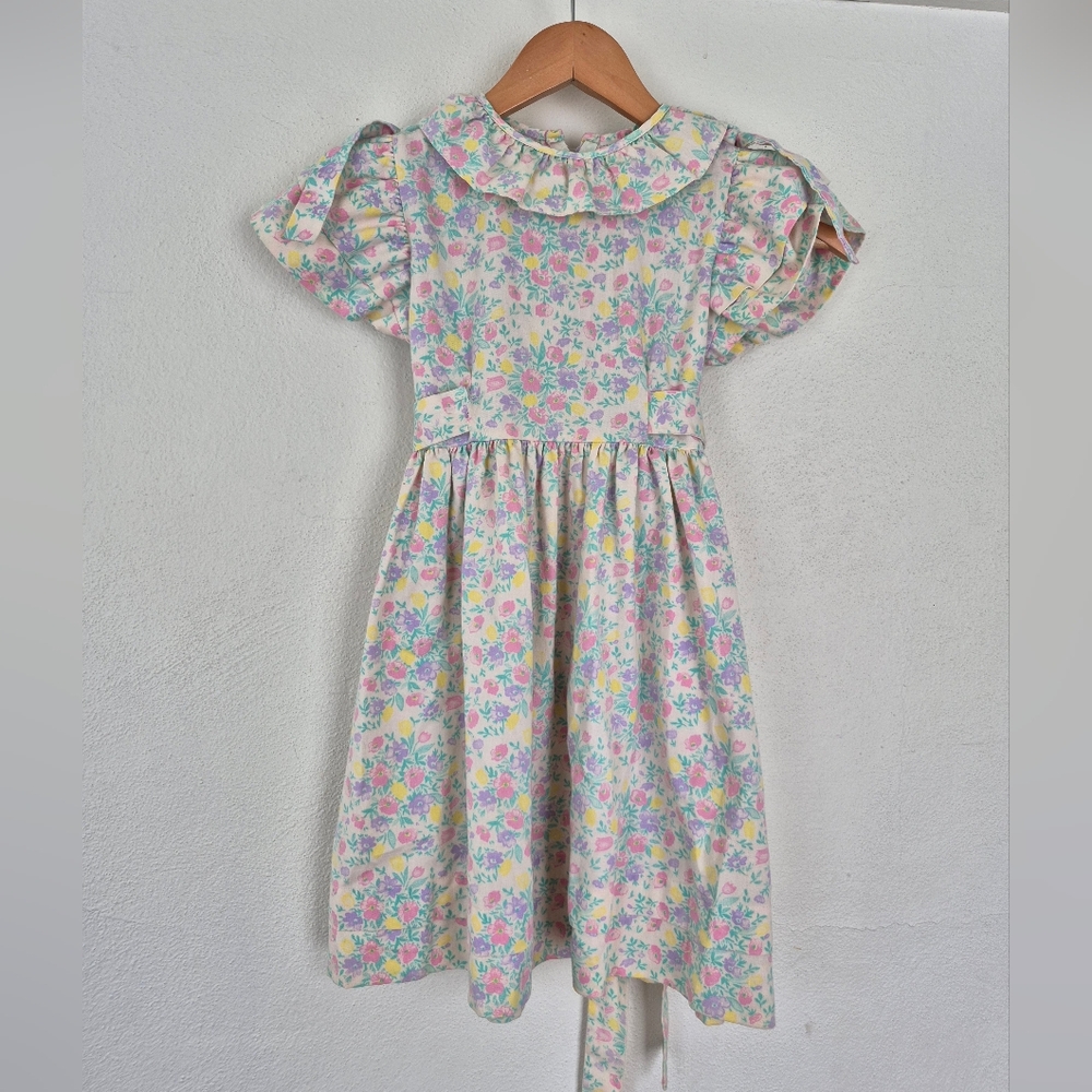 Vintage Floral Spring Summer Easter Dress Size 6x